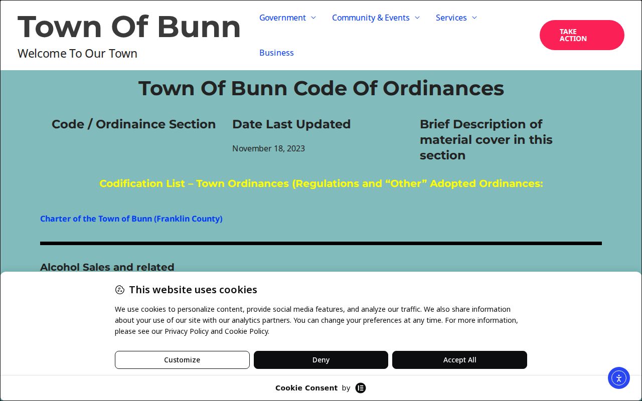 Bunn court records boundary shown by the Bunn code of ordinances source