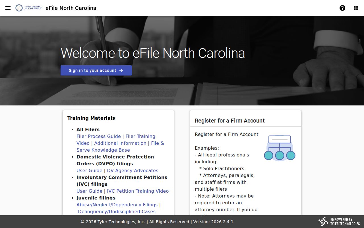 Franklin County case search record access screen for eCourts File and Serve