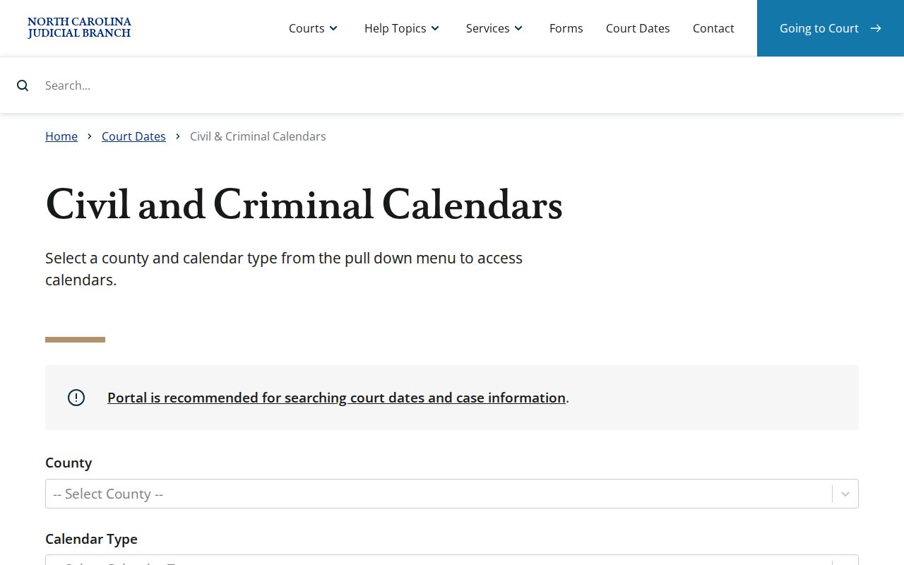 Franklin County court schedule official calendar source