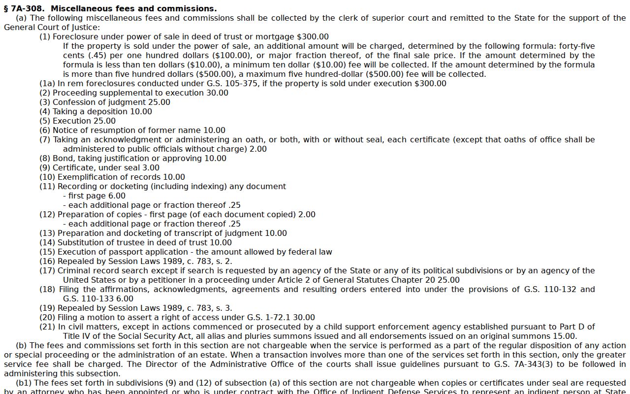 Franklin County court case records copy fee and certification statute