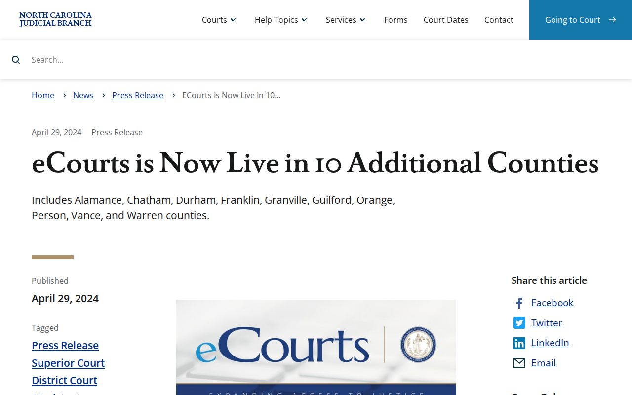 Franklin County criminal court docket eCourts launch source